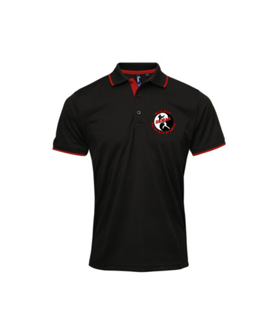 Swift Kick Martial Arts Academy Contrast Polo Black with Red Trim (Men/Unisex cut)