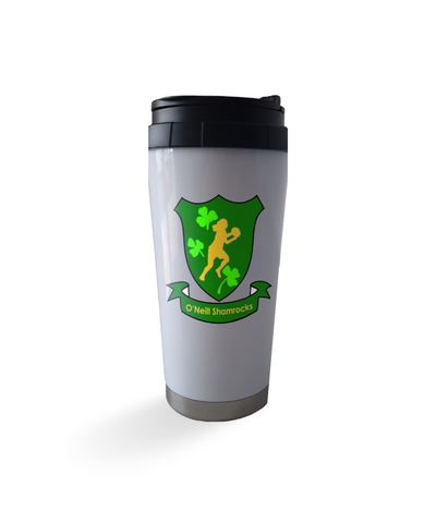 O'Neill Shamrocks 16oz White Tumbler with Handled Lid