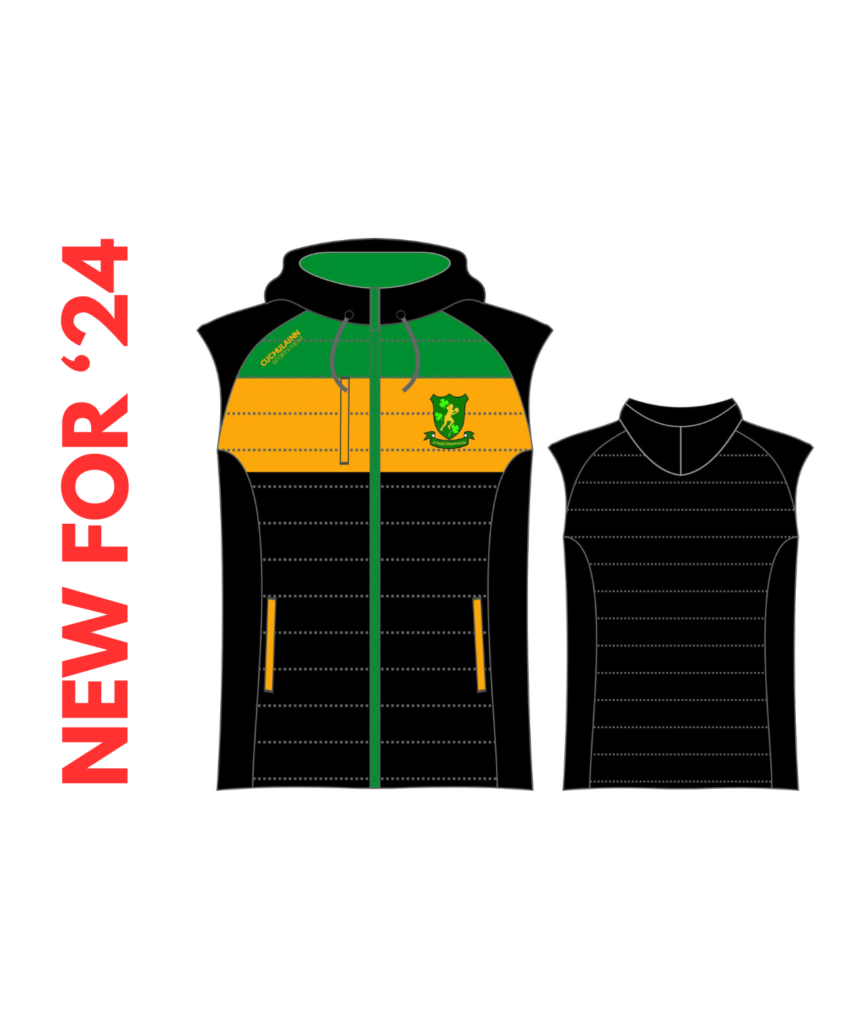 NEW FOR '24 O'Neill Shamrocks Hooded Gilet Adults