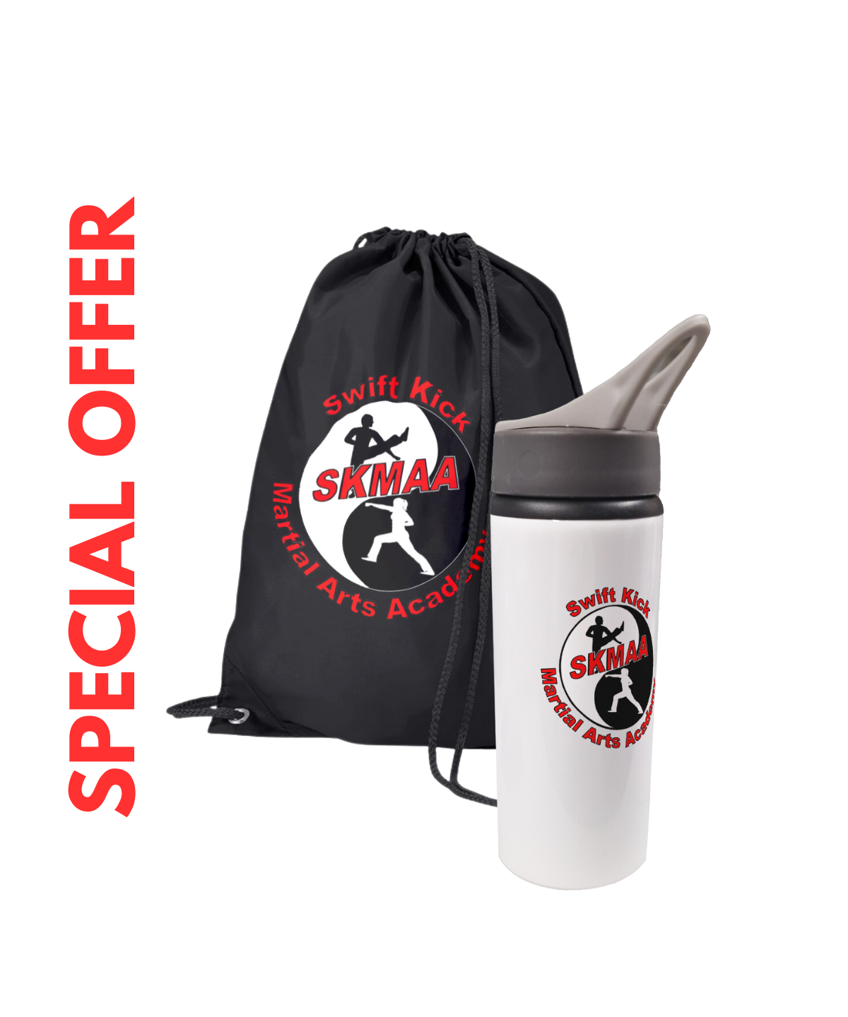 SPECIAL OFFER Swift Kick Martial Arts Academy Bottle & Gym Sack Pack