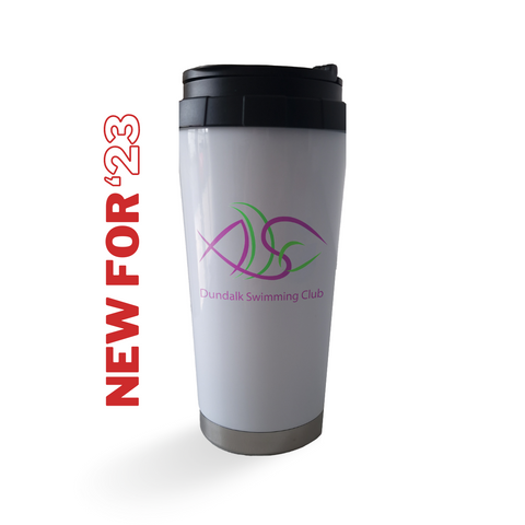 NEW for '23 AURA Swimming Club Dundalk 16oz White Tumbler with Handled Lid